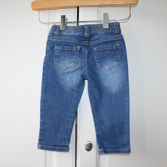 4/$20 OshKosh baby girl distressed jeans 12 months - Picture 6 of 11